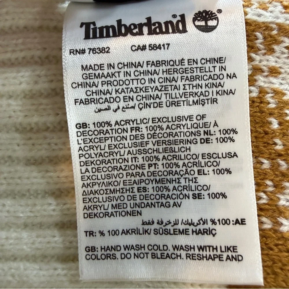 Timberland Plaid Tan and Cream Scarf